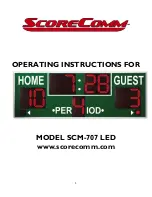 VARSITY Scoreboards ScoreComm SCM-707 Operating Instructions Manual preview