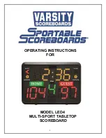 Предварительный просмотр 1 страницы VARSITY Scoreboards Sportable Scoreboards LED4 Operating Instructions Manual