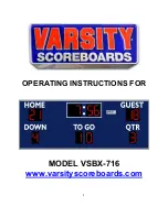 Предварительный просмотр 1 страницы VARSITY Scoreboards VSBX-716 Operating Instructions Manual