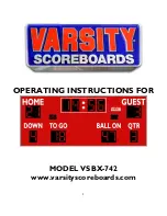 Предварительный просмотр 1 страницы VARSITY Scoreboards VSBX-742 Operating Instructions Manual