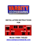 VARSITY Scoreboards VSBX-742LED Installation Instructions Manual preview
