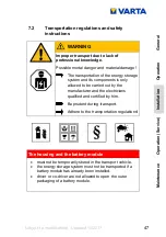 Preview for 47 page of Varta element Series Instruction Manual