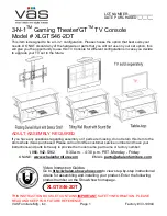 VAS 3-N-1 Gaming Theater/GT XLGTS46-2DT Manual предпросмотр