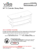 VAS 54 inch TV Console Glossy Black Assembly Instruction Manual предпросмотр