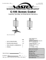 VASTEX C-100 Assembly, Operating, And Maintenance  Instructions preview