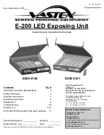 VASTEX E-200 series Assembly And Operation Instructions Manual preview