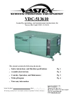 Preview for 1 page of VASTEX VDC-513610 Assembly, Operating, And Maintenance  Instructions