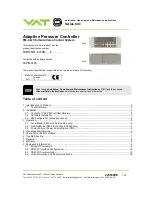 Preview for 1 page of VAT PM-4 Installation, Operating And Maintenance