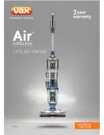 Предварительный просмотр 1 страницы Vax Air cordless VX7 Let'S Get Started