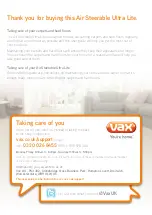 Preview for 4 page of Vax Air Steerable Ultra Lite U85-AC-Pe Manual