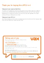 Preview for 4 page of Vax LiFE2-in-1 Get Started