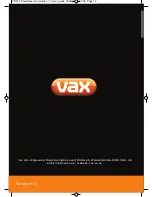 Предварительный просмотр 1 страницы Vax Powermax VRS11 series User Manual