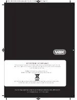 Vax U89-VU-R-A Instruction Manual предпросмотр