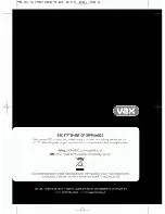 Предварительный просмотр 1 страницы Vax V-107B Series Instruction Manual