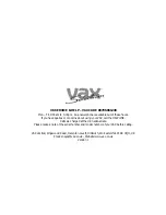 Предварительный просмотр 12 страницы Vax VS-033 Easy Manual