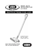 Предварительный просмотр 1 страницы Vax VS102 Instructions For Use Manual