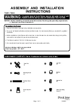 Vaxcel Proline T0429 Assembly And Installation Instructions preview