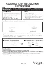 Vaxcel T0173 Assembly And Installation Instructions Manual предпросмотр