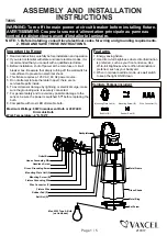 Vaxcel T0595 Assembly And Installation Instructions preview