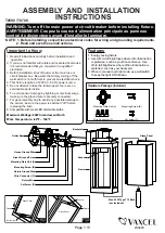 Vaxcel T0599 Assembly And Installation Instructions предпросмотр