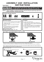 Vaxcel T0624 Assembly And Installation Instructions Manual preview