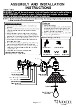 Vaxcel T0669 Assembly And Installation Instructions preview