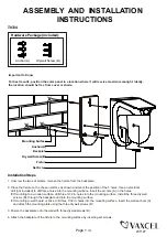 Vaxcel T0724 Assembly And Installation Instructions Manual preview