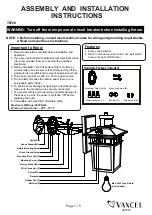Vaxcel T0728 Assembly And Installation Instructions Manual preview