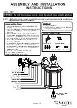 Vaxcel T0730 Assembly And Installation Instructions Manual preview