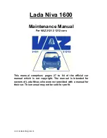 Preview for 1 page of Vaz 2121 series Maintenance Manual