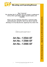 VC 12544-SF Mounting And Operating Manual preview