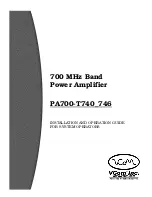 Preview for 1 page of Vcom PA700-T740 Installation And Operation Manual For System Operators