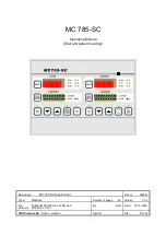 VDH Products MC 785-SC Operating Manual preview