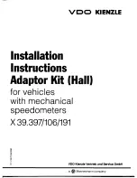 Preview for 1 page of VDO ADAPTOR KIT X39.106 Manual