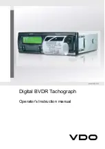 Preview for 1 page of VDO BVDR Operator'S Instruction Manual