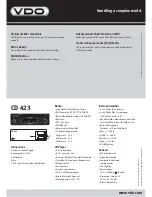 Предварительный просмотр 2 страницы VDO CD 423 Datasheet