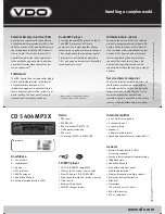 Preview for 2 page of VDO CD 5404 MP3X Datasheet
