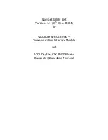 Preview for 9 page of VDO CI 3000 - COMPATIBILITY LIST Manual