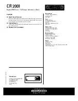 Предварительный просмотр 2 страницы VDO CR 2001 Datasheet