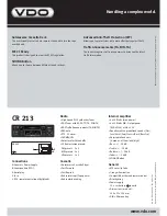 Предварительный просмотр 2 страницы VDO CR 213 Datasheet