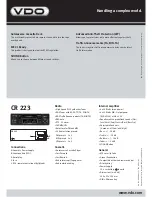 Preview for 2 page of VDO CR 223 Datasheet