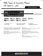 Preview for 1 page of VDO CR 5206 X - 24V Product Information