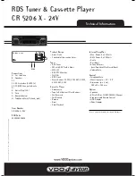 Preview for 2 page of VDO CR 5206 X - 24V Product Information