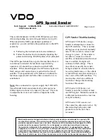 Preview for 2 page of VDO GPS Speed Sender Instruction Sheet