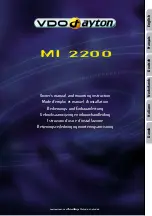 Предварительный просмотр 1 страницы VDO MI 2200 Installation And Owner'S Manual