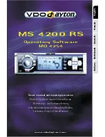 VDO MO 4254 Owner'S Manual preview