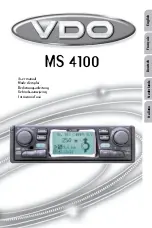 Preview for 1 page of VDO MS 4100 - User Manual