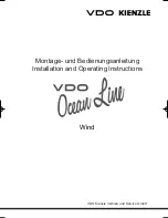 VDO Ocean Line WIND Installation And Operating Instructions Manual preview