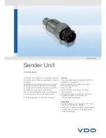 VDO SENDER UNIT 2159-20 Datasheet preview