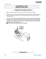 Preview for 1 page of VDO Speed alert Installation Instructions Manual